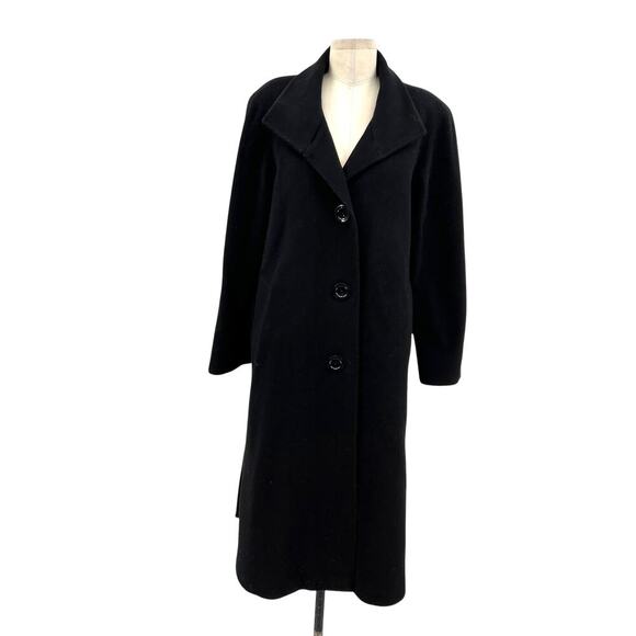 Cinzia Rocca Due Black Three Button Mid Length Virgin Wool Cashmere Coat‎ US 8 - Picture 1 of 10